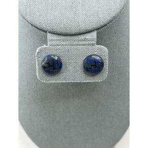 Vintage Lapis and Sterling Silver Earrings Signed JAR